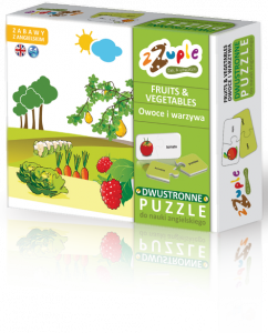 zZuple. Fruits & Vegetables. Dwustronne puzzle do nauki języka angielskiego: Owoce i warzywa