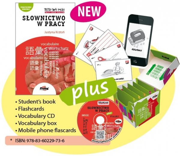 TESTUJ SWÓJ POLSKI PLUS. Słownictwo w pracy. Poziom A2-B1-B2. Książka + fiszki obrazkowe + CD MP3 