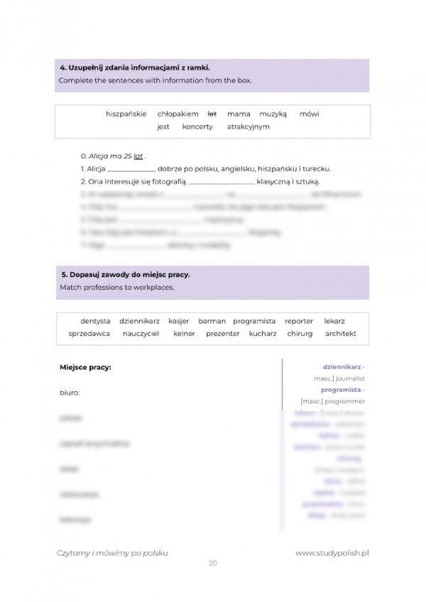 Czytamy i mówimy po polsku (teksty + ćwiczenia; A0/A1) E-BOOK PDF