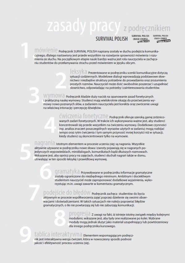 Survival Polish Crash Course. Podręcznik nauczyciela 