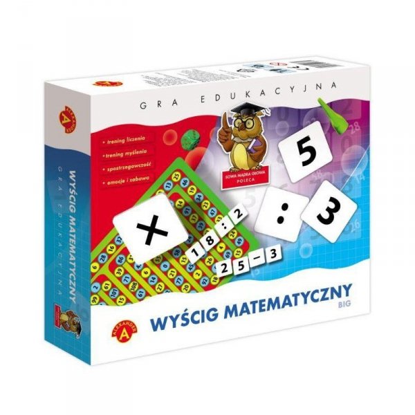 Wyścig matematyczny. Gra planszowa. Od 10 lat. Opr. karton
