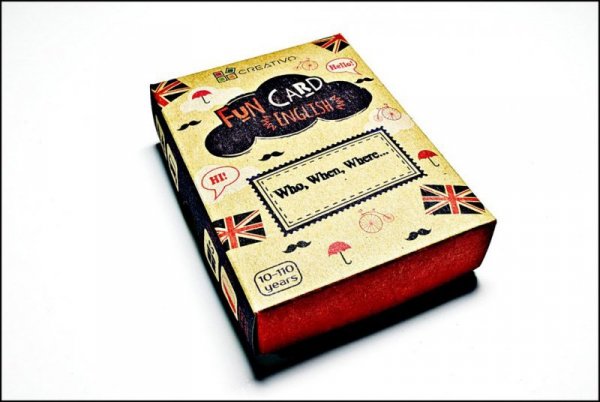 Karty językowe Angielski Fun Card English Who, When, Where