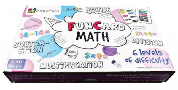 Karty edukacyjne Matematyka Fun Card Math Dodawanie, odejmowanie, mnożenie, dzielenie