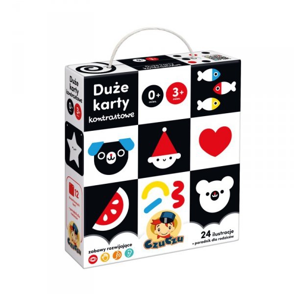 CzuCzu. Duże karty kontrastowe dla dzieci w wieku 0 mies.+ 3 mies.+