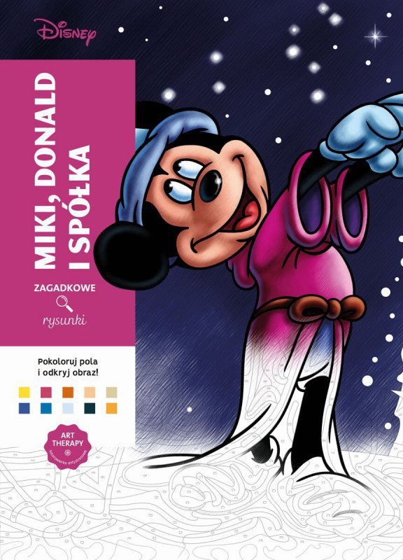 Miki, Donald i spółka. Kolorowanka antystresowa Disney. Zagadkowe rysunki