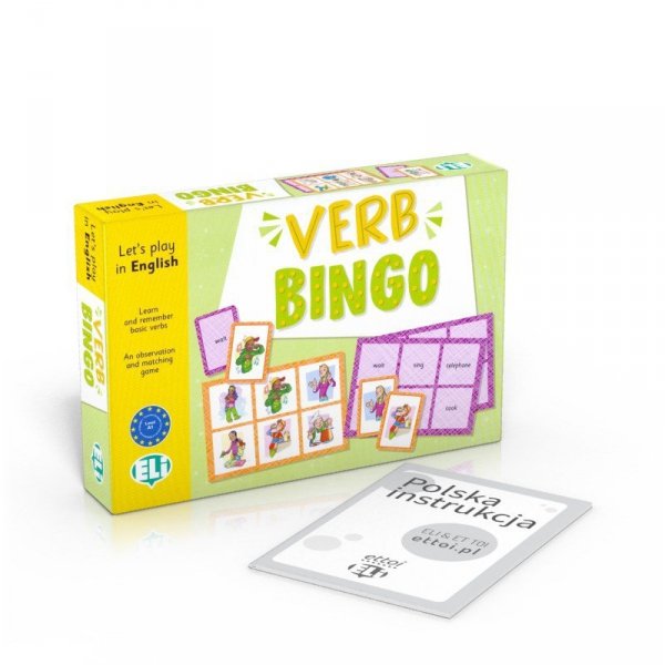 Gra językowa Angielski Verb bingo. Opr. karton