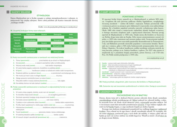 Podróże po Polsce - przykładowe strony podręcznika realioznawstwa polskiego dla cudzoziemców