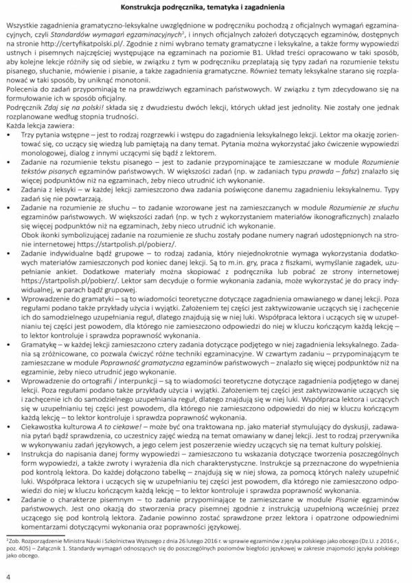 ZDAJ SIĘ NA POLSKI! Podręcznik kursowy przygotowujący do egzaminu certyfikatowego na poziomie B1