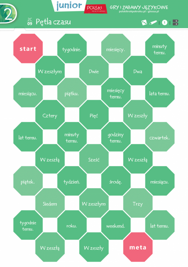 Polski krok po kroku Junior 2. Gry i zabawy językowe - przykładowe plansze
