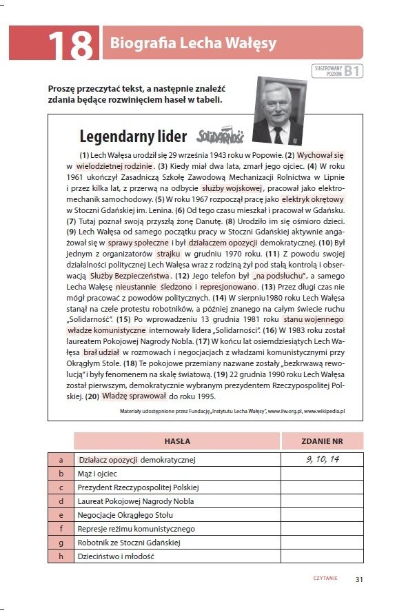 Testuj swój polski. Czytanie 