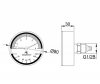 Termomanometr aksjalny 80 mm 0-120 C 0-6 bar