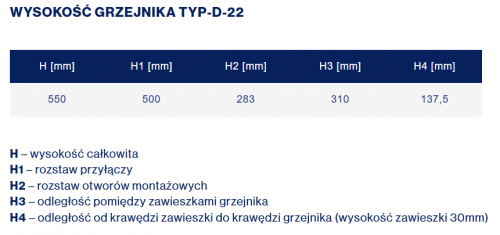 Grzejnik stalowy design poziomy boczny 550x700