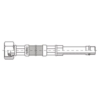 Ferro wąż w oplocie  1/2xM10x1'' 60cm z krótką końcówką