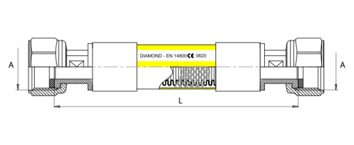 Diamond przewód przyłączeniowy do gazu 1/2 ww, 100cm