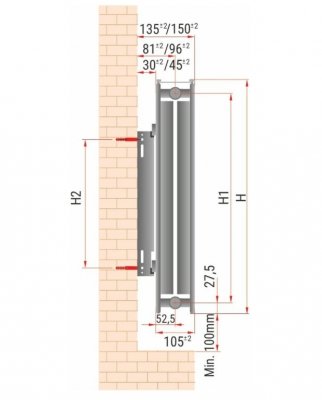 Grzejnik stalowy design poziomy boczny 550x800