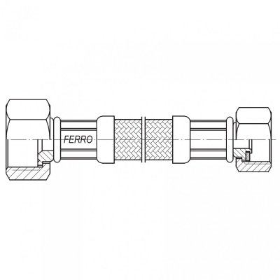 Ferro wąż w oplocie  1/2”×3/8” n-n 40cm