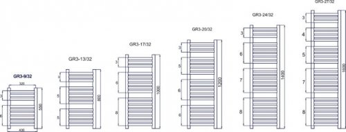 Grzejnik łazienkowy DIAMOND GR3 570x800