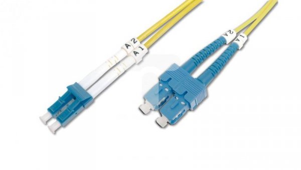 Patch cord światłowodowy LC/SC duplex SM 9/125 OS2 1m LS0H żółty DK-2932-01