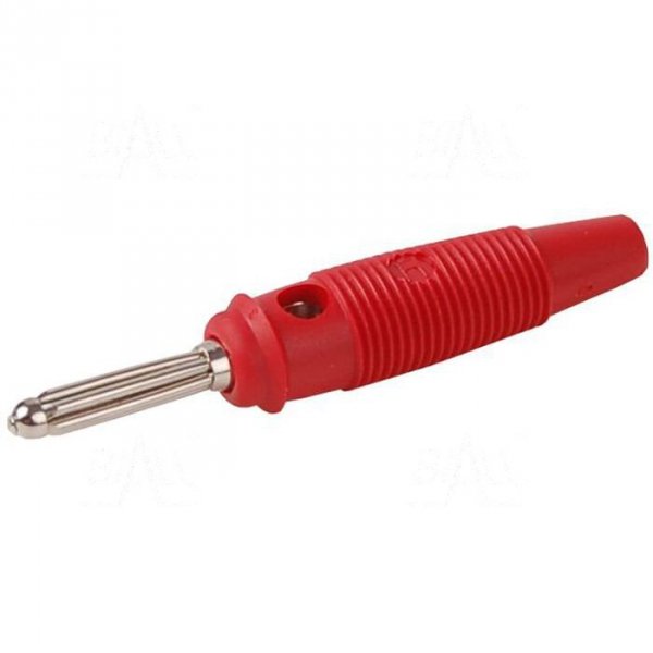Wtyk banan 4mm BUELA30-R 60V=/30V~ 30A czerwony
