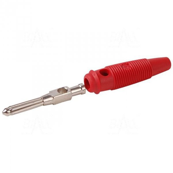 Wtyk banan 4mm BUELA30-R 60V=/30V~ 30A czerwony