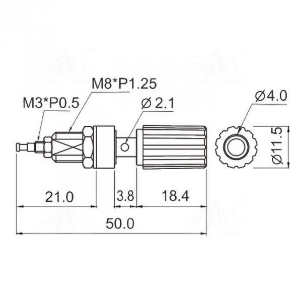 Gniazdo panelowe 4mm z zaciskiem GL09-R   10A, czerwony