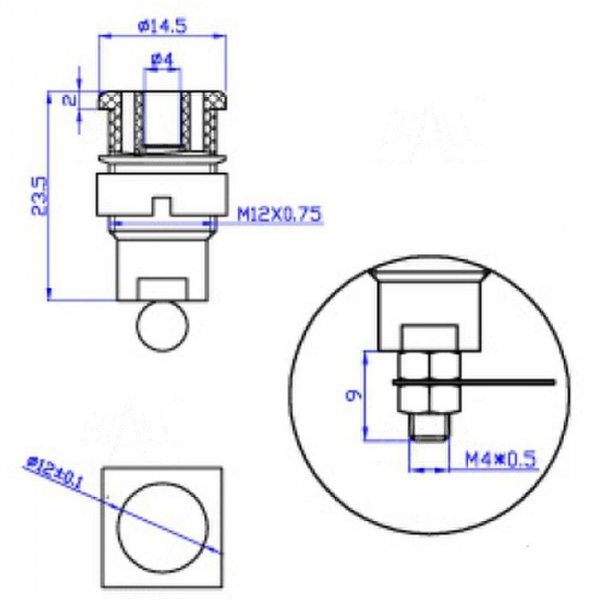Gniazdo panelowe bezp. 4mm GLP301-BU 32A CAT II 1000V niebieski