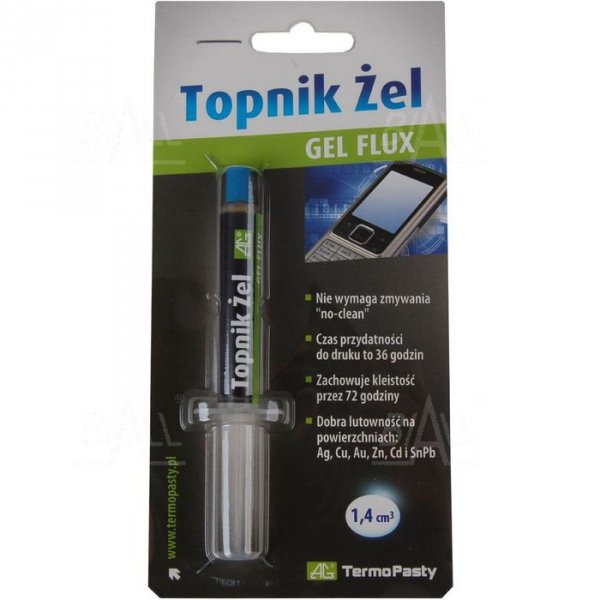 Topnik w żelu GelFlux kl.RMA 1.4cm3, strzykawka