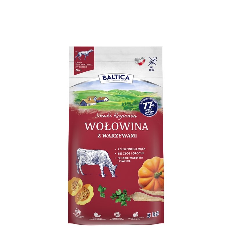 BALTICA SMAKI REGIONÓW Wołowina z warzywami M/L 3kg
