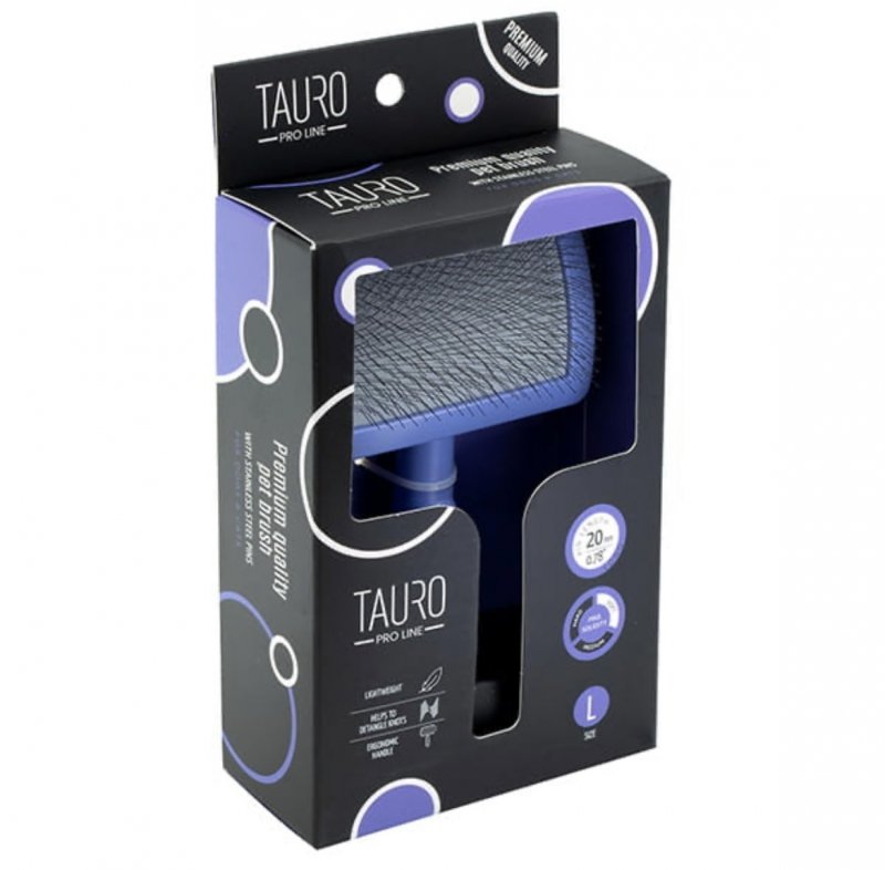 TPL Szczotka z plastikowym trzonkiem L- miękkie piny stal nierdzewna 11 mm, fiolet 17.5x10.6x6.2 cm