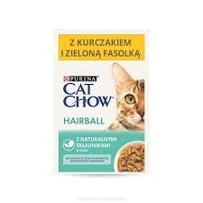 PURINA® CAT CHOW® Hairball z Kurczakiem i Zieloną Fasolką w Sosie 85g