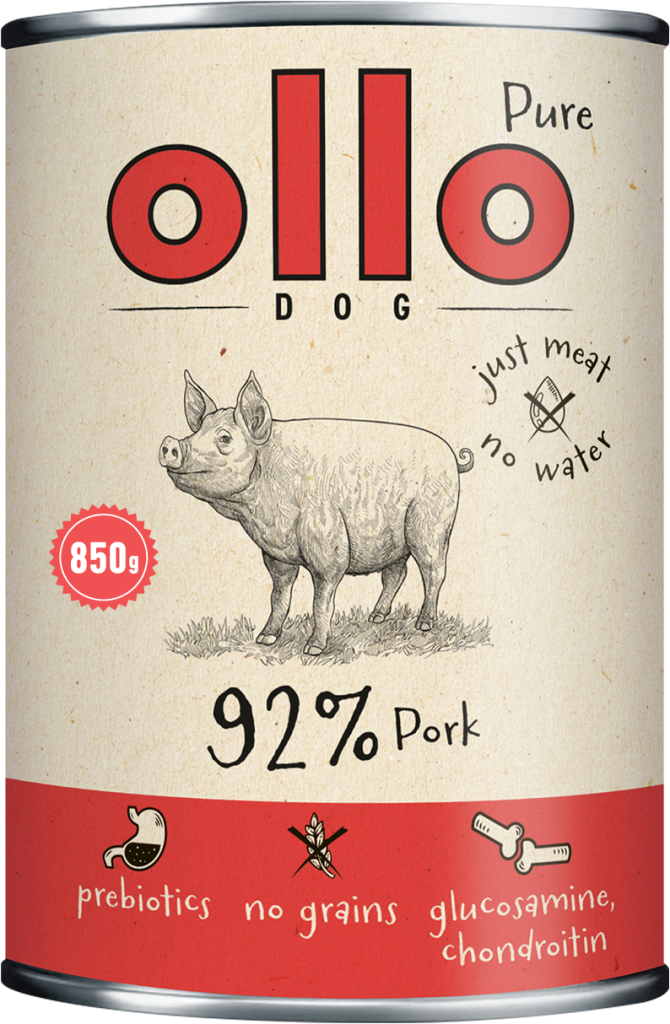 OLLO Pure Wieprzowina Karma Mokra dla Dorosłych Psów 850g
