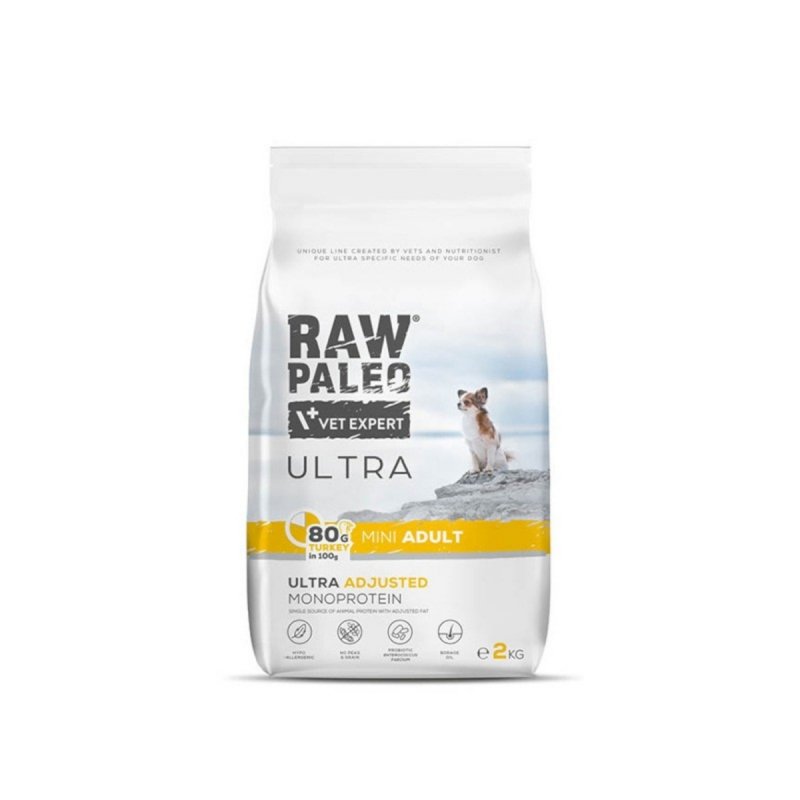 Raw Paleo Ultra Turkey Mini Adult 2kg Karma Sucha z Indykiem Dla Psów Ras Małych