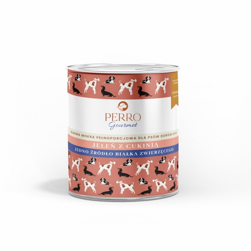 Perro Gourmet Jeleń z cukinią dla psów dorosłych 800g