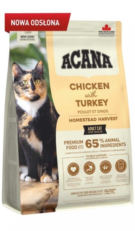 ACANA Homestead Harvest karma sucha dla kotów z Kurczakiem i Indykiem 1,8kg