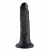 King Cock 7 Cock Black - Dildo czarne z przyssawką  17 cm
