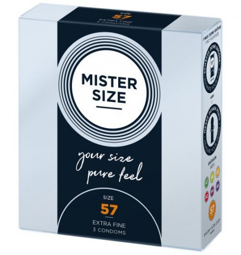 Mister.Size 57 mm Condoms 3 Pieces - prezerwatywy