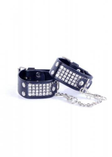 Fetish Boss Series Handcuffs with cristals 3 cm Silver - erotyczne kajdanki BDSM