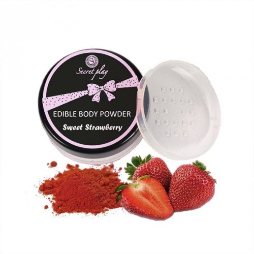 Secret Play Sweet Strawberry Edible Body Powder - Jadalny Puder do Ciała
