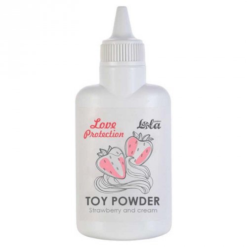 Lola Toys Toy Powder Love Protection Strawberry and Cream 30g - puder ochronny do sex zabawek