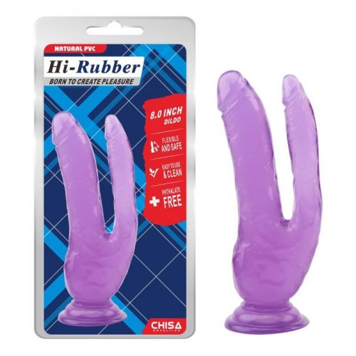 Chisa HI-Rubber 8.0 Inch Dildo - Purple - podwójne dildo