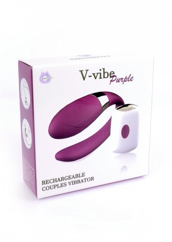 Boss Series V-Vibe Purple - wibrujące jajeczko dla par sterowane pilotem