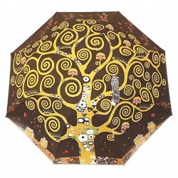 Parasolka składana full-auto - Gustav Klimt - Drzewo życia /A - wzór na wierzchu