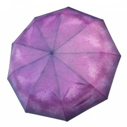Krople deszczu - parasolka składana full-auto - fioletowa