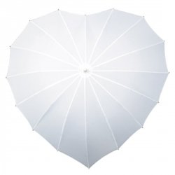 Biała parasolka w kształcie serca