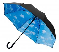 Chmury chmurki obłoczki - CZARNY parasol 120 cm