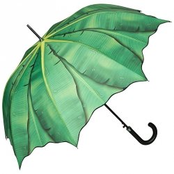 Liście bananowca - parasol długi ze skórzaną rączką