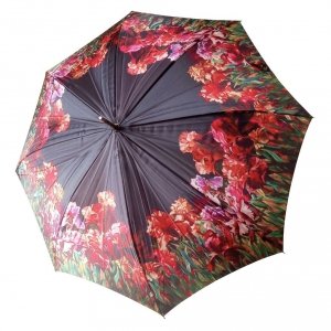 Czerwone kwiaty - luksusowy parasol satynowy Zest 51644