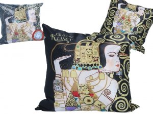 Poduszka z wypełnieniem/suwak - Klimt - Oczekiwanie - Drzewo życia
