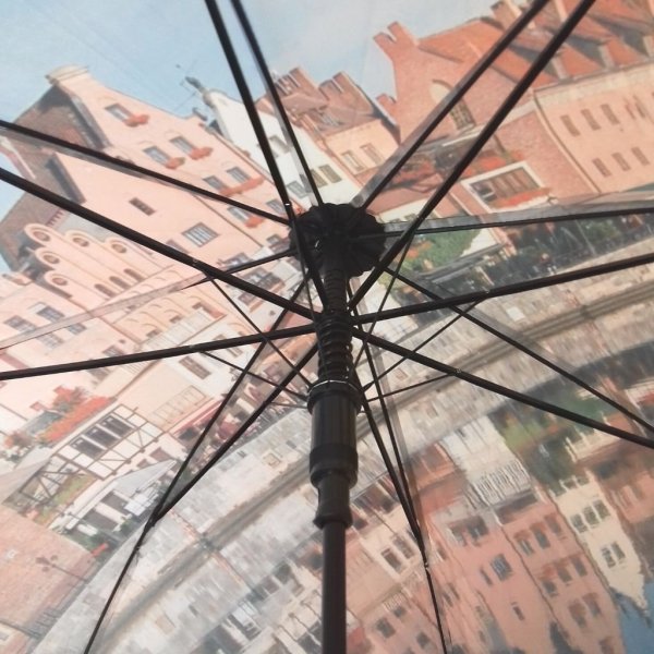 Gdańsk parasol długi automatyczny satyna