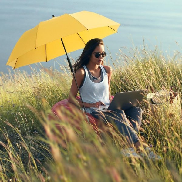 Fare® Travelmate parasol plażowy filtr UPF50+ żółty